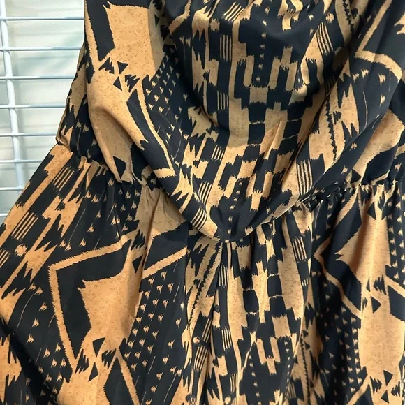 Black and Tan Tube Long Pant Romper - Picture 2 of 4